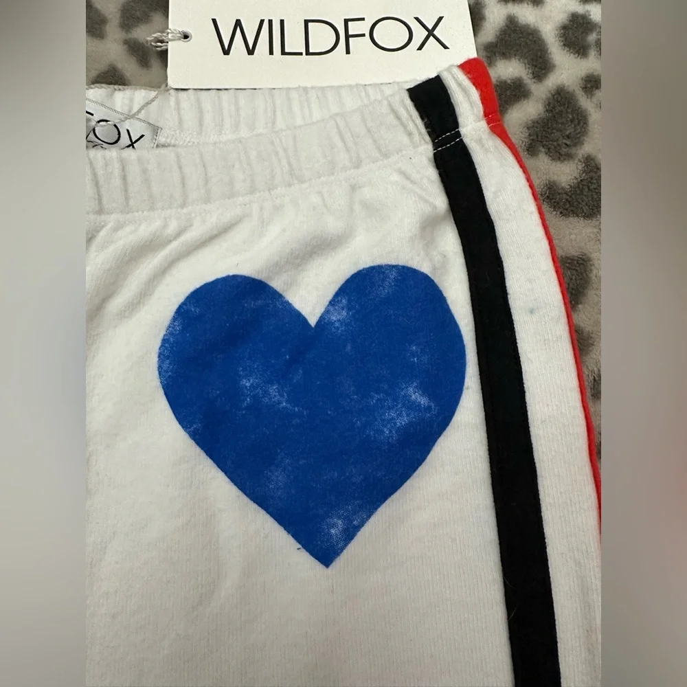 Wildfox Classic Heart Bottom Knox Pants Vintage Varsity Clean White Size Small